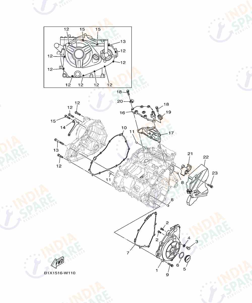 YAMAHA D782 R3 Series CRANKCASE COVER 1